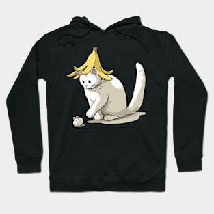 Funny banana cat catching mouse Hoodie